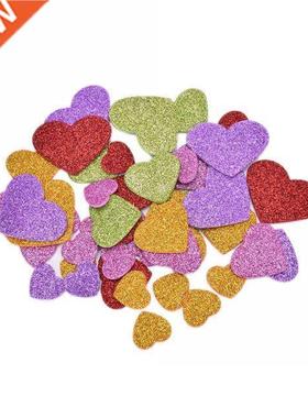 45pcs/Pack Colorful Heart Confetti Mixed Size Glitter Foam H