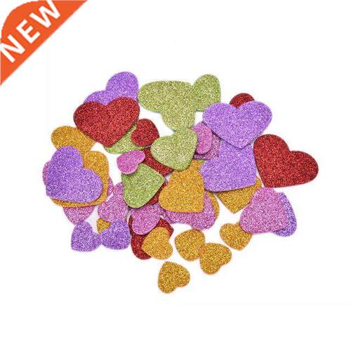 45pcs/Pack Colorful Heart Confetti Mixed Size Glitter Foam H