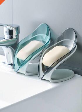 Bathroom Soap Holder Leaf Shape Soap Box Non-slip Drain Soap