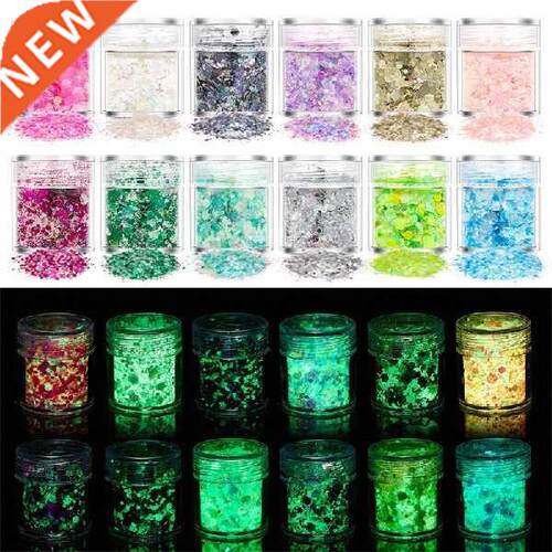 24 Color Luminous Sequins Glow In The Dark Glitters for