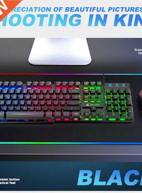 3pcs/Set Rainbow Backlight Keyboard 2400DPI T13 Adjustable M