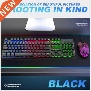 3pcs/Set Rainbow Backlight Keyboard 2400DPI T13 Adjustable M