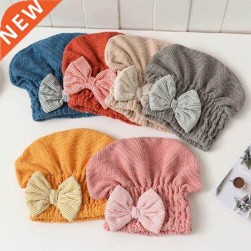 Har Dryng Bath Towel Spa Bowknot Wrap Towel Cap Bathroom