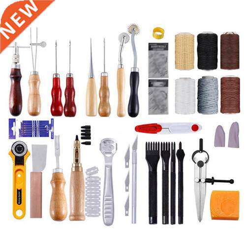 Professional Leather Craft Tool Kit Hand Stitch Sewing Punch