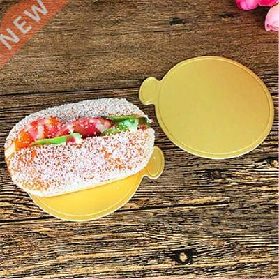 100pcs 8cm Round Mousse Cake Boards Gold Paper Cupcake