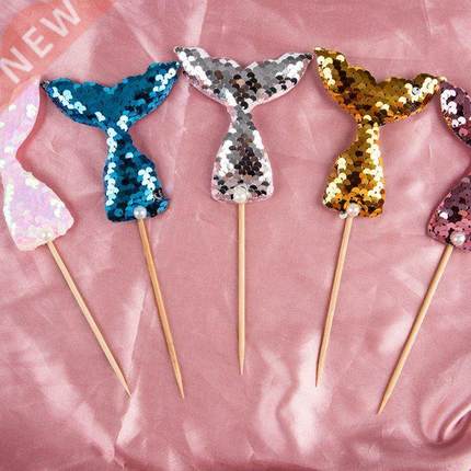 Glittering Mermaid Tail Cake Topper Under The Sea Ocean Them