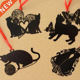Lovely Cute Kawaii Metal Bookmark Black Cat Book Holder for