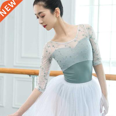 Dance Leotard Adult Gymnastics Leotard Half Sleeve Swimsuit