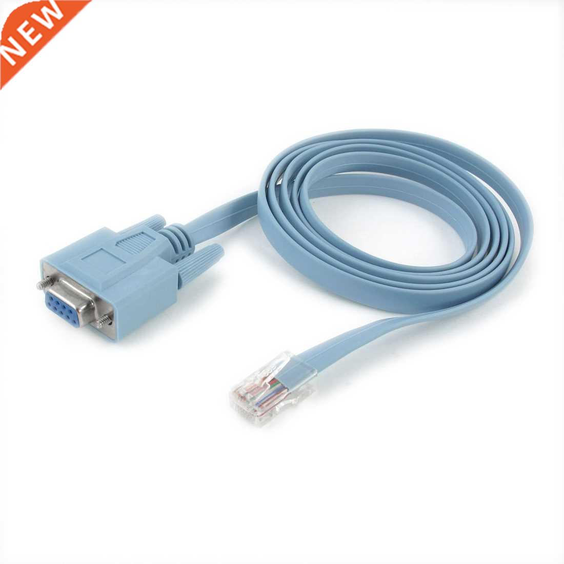 4.9Ft RJ45 Male to D-Sub RS22 DB9 Female Adapter Flat Cable