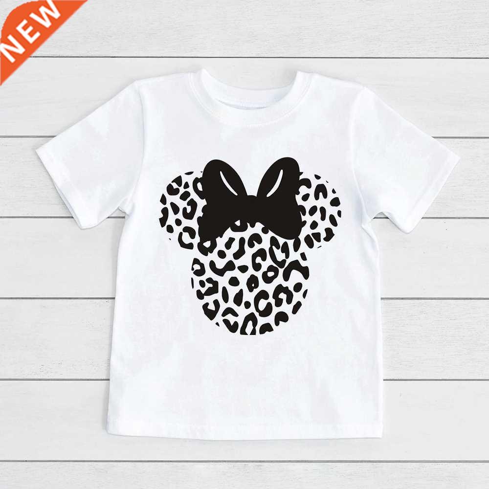 Minnie Mouse Head Baby Boy Girl T-shirt Cute Leopard Cartoon