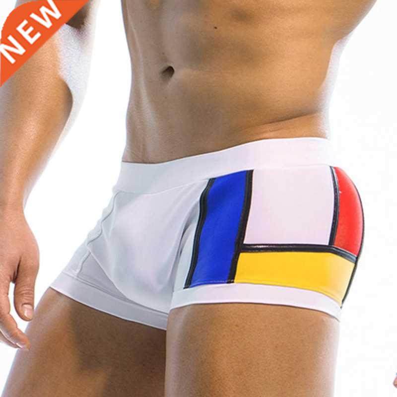 2022 Contrast Color Swimming Trunks For Men Swimwear Swimsui