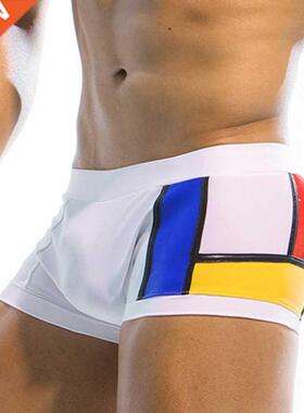 2022 Contrast Color Swimming Trunks For Men Swimwear Swimsui