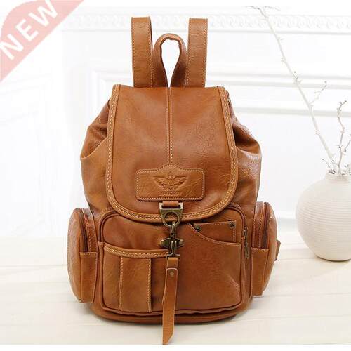 Women Backpack High Quality Leather School Girl Shoulder Bag