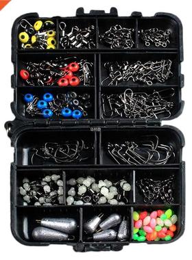 177 Pcs Fishhook Swivel Weights Connector Beads Sinker Lure