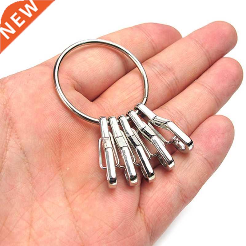 1PC Keyring with 5Pcs Spring Hook EDC Tool Keyring Set Quick