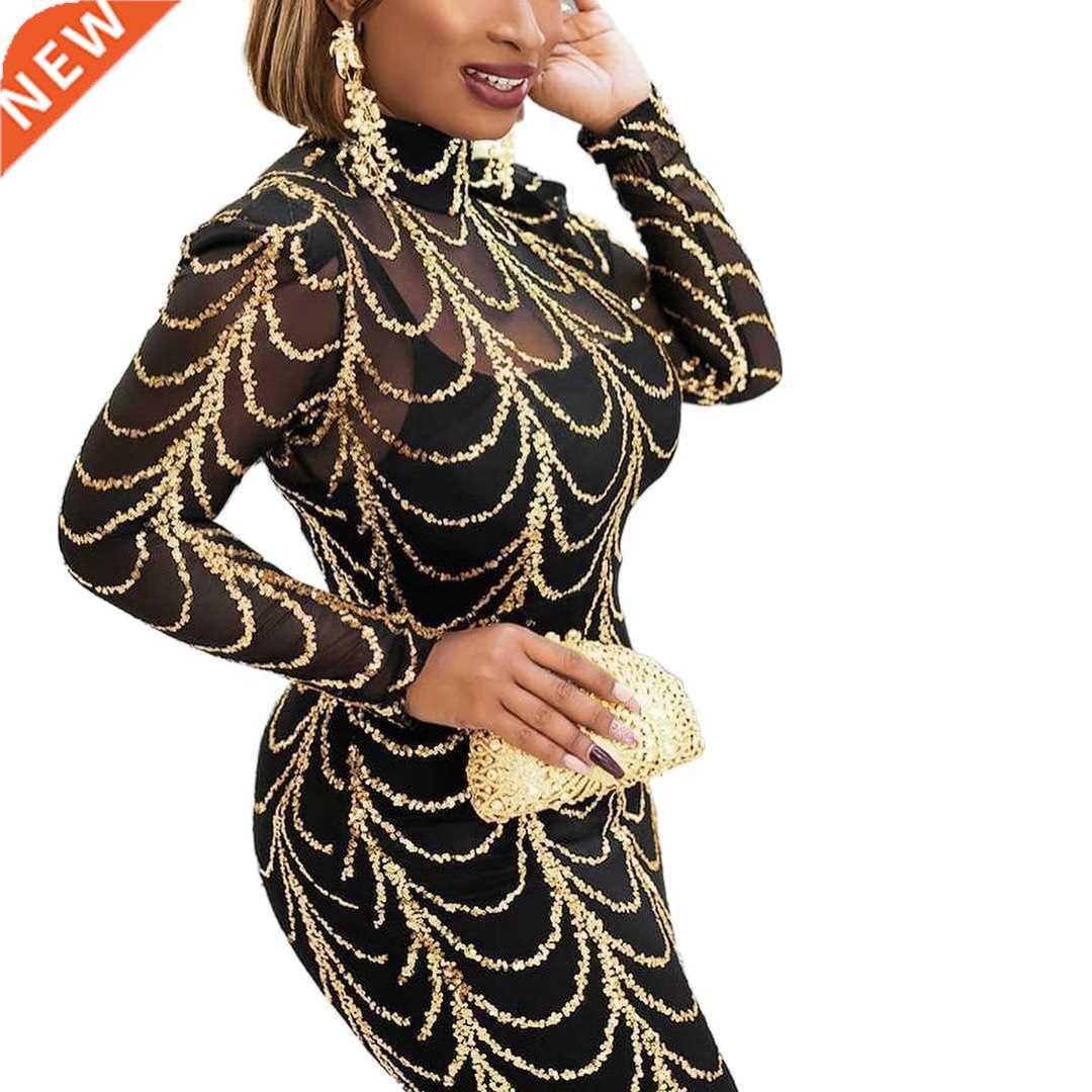 2021 New Arrival Summer African Women Long Sleeve O-neck Lon