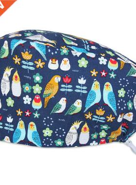 Scrub Caps New Design Parrot Printing Nurse Veterinary Unis
