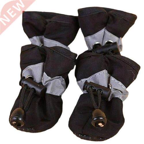 4pcs Winter Waterproof Pet Dog Shoes Anti-slip Rain Warm