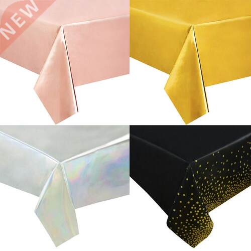 274*17cm Rose Gold Disposable Tablecloth Plastic Dot Table