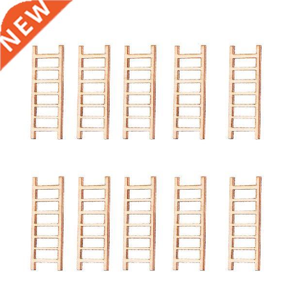 10x Fairy Garden Miniature Wood Ladder Statue Ornaments