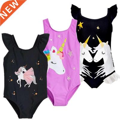 1-5Years Unicorn One Piece Swimsuit Girls Swimsuit 2022 New