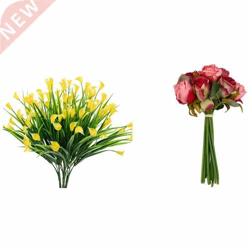 12Pcs Artificial Rose Flowers Wedding Rose Silk Flowers