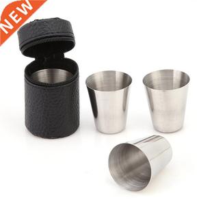 4 Pcs 30ML 70ML 180ML Stainless Steel Camping Cup Mug Campin
