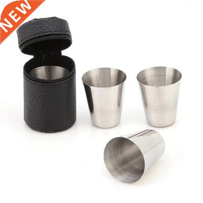 4 Pcs 30ML 70ML 180ML Stainless Steel Camping Cup Mug Campin