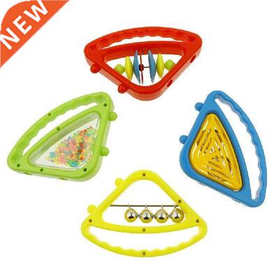 4pcs Plastic Colorful Hand Bells Rattle Toy Musical
