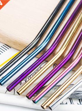 Metal Reusable 04 Stainless Steel Straws Straight Bent Drin
