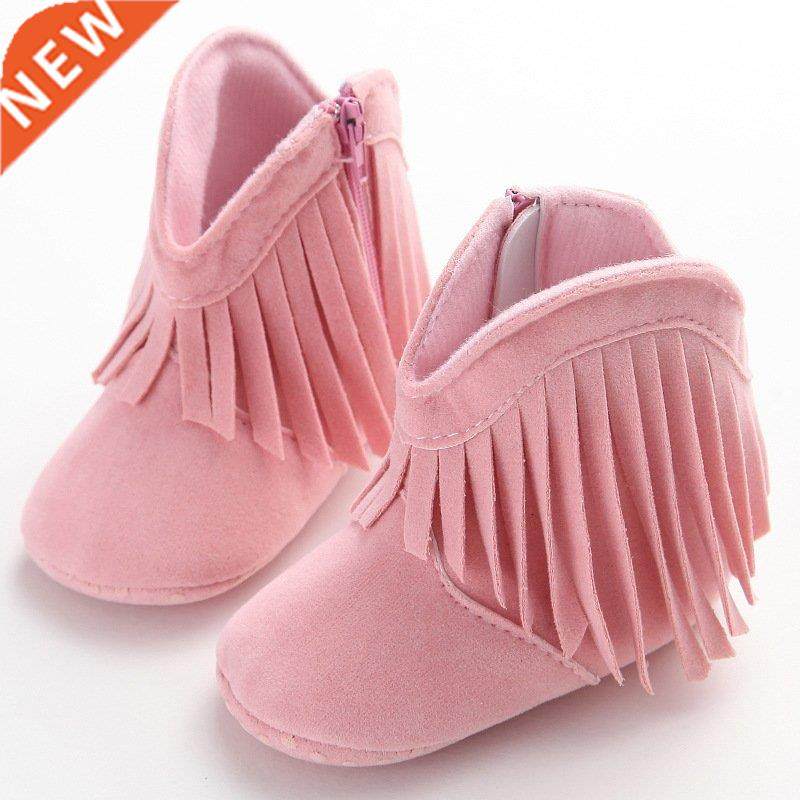 moccasin baby kids girls solid fringe boots shoes infant sof