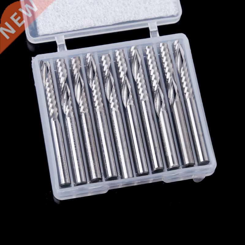 10 Pcs 4mm Shank Single Flute Carbide Spiral End Mill