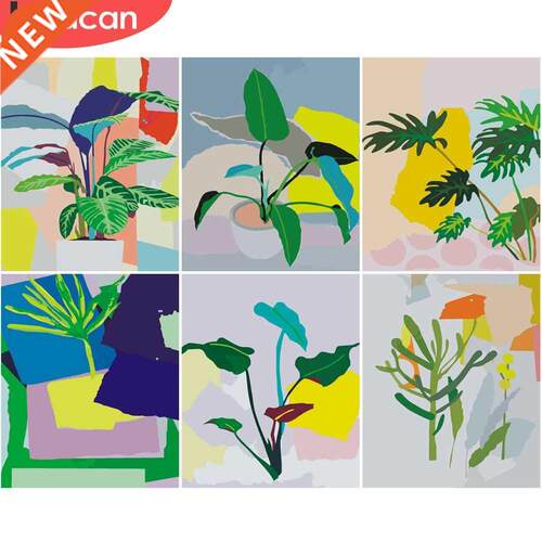 HACAN Paint By Number Plant HandPainted Painting Art Gift DI
