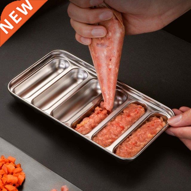 6 Cavty Sausage Maker Stanless Steel Mold  Hot Dog Hand