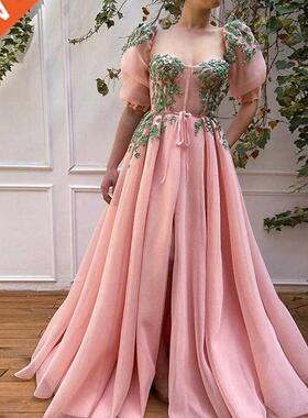 Pink Prom Dresses 2021 Vestido de Formatura Floor Length Wed