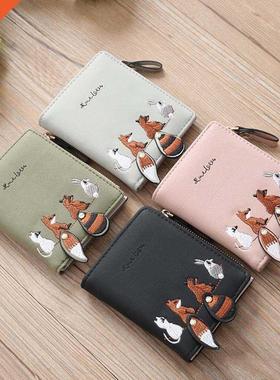 2021 Vintage Wallets Cartoon Animal Fox Can Colored Girls