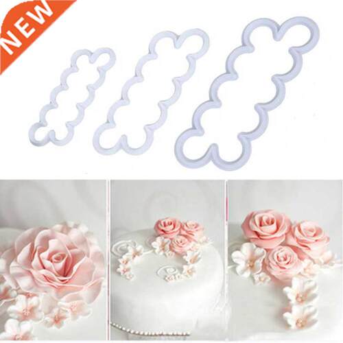 3 Pcs Rose Petal Flower Cutter Fondant Gumpaste Clay Water