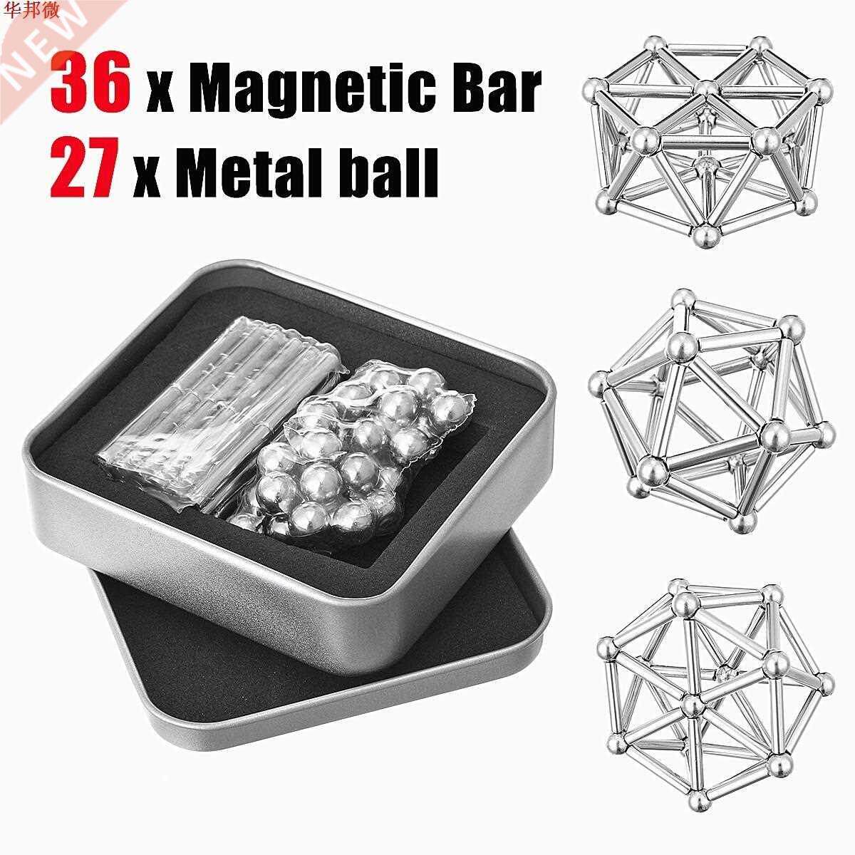 6Pcs Neodymium Magnetic Bars Metal Balls Permanent Magnet P