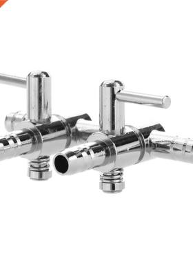 Water-air bi-directionele socket hendel valve Aquarium Zilve
