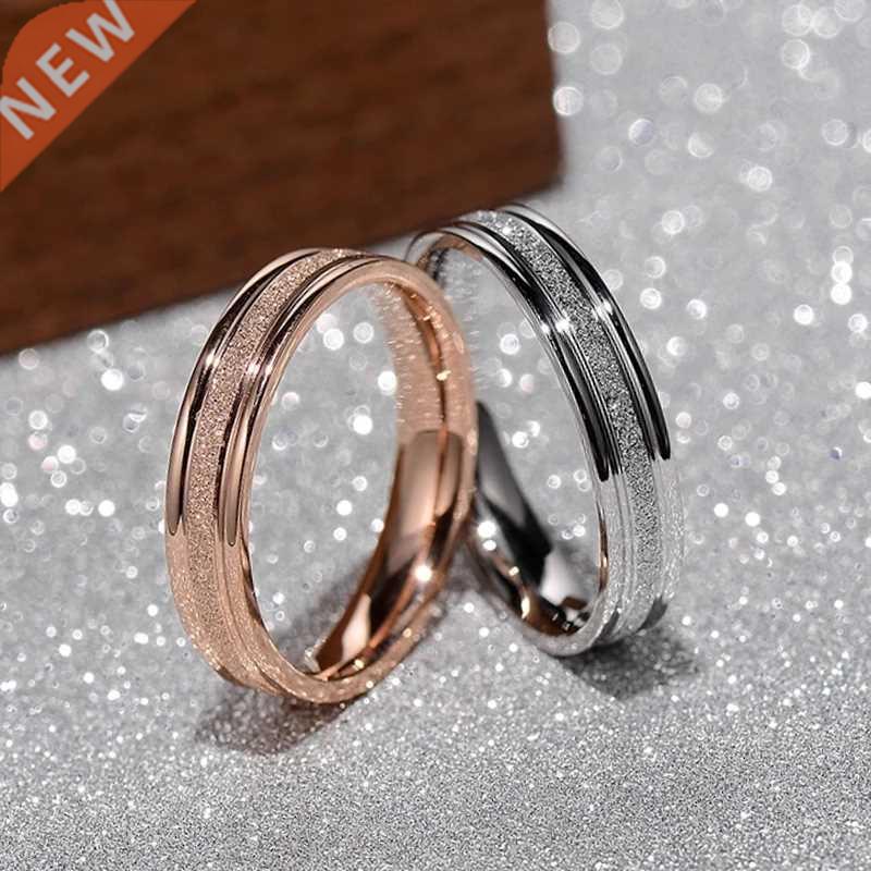 KNO Rose Gold Color Frosted Finger Ring Wedding ring engage