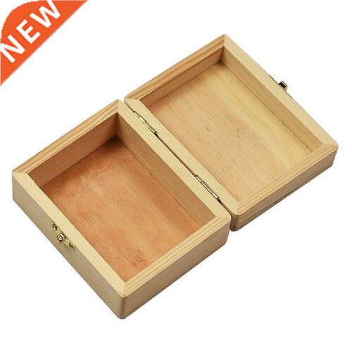 Kotak Hadiah Kayu Kecil dengan Tutup Berengsel Tempat