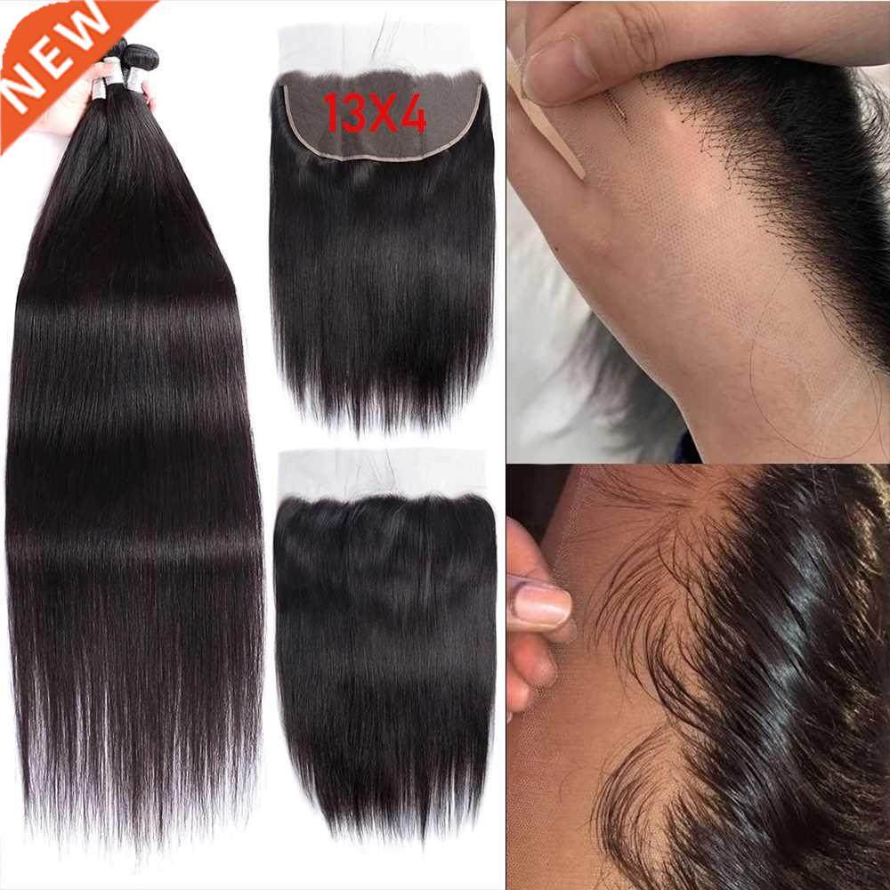 hd lace frontal and bundles straight human hair bundles with