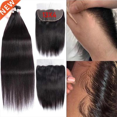 HD Lace Frontal And Bundles Straight Human Hair Bundles With