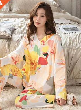 Spring Autumn Women's Sleep Lounge Paja Long Sleeved Woman