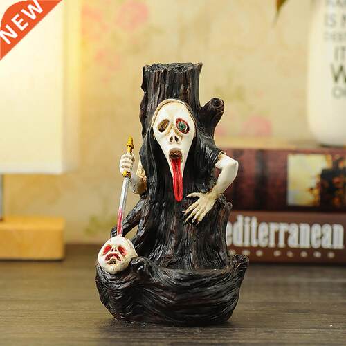 1 Set Incense Burner Ornamental Creepy Skull Head Halloween