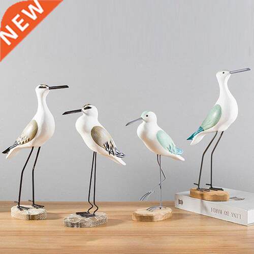 2pcs/set Mediterranean Wooden Nautical Seagull Decor Home Of