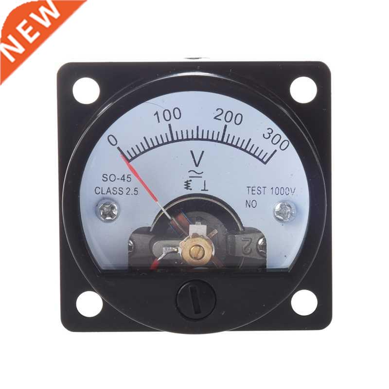 AC 0-300V Round Analog Dial Panel Meter Voltmeter Gauge Blac