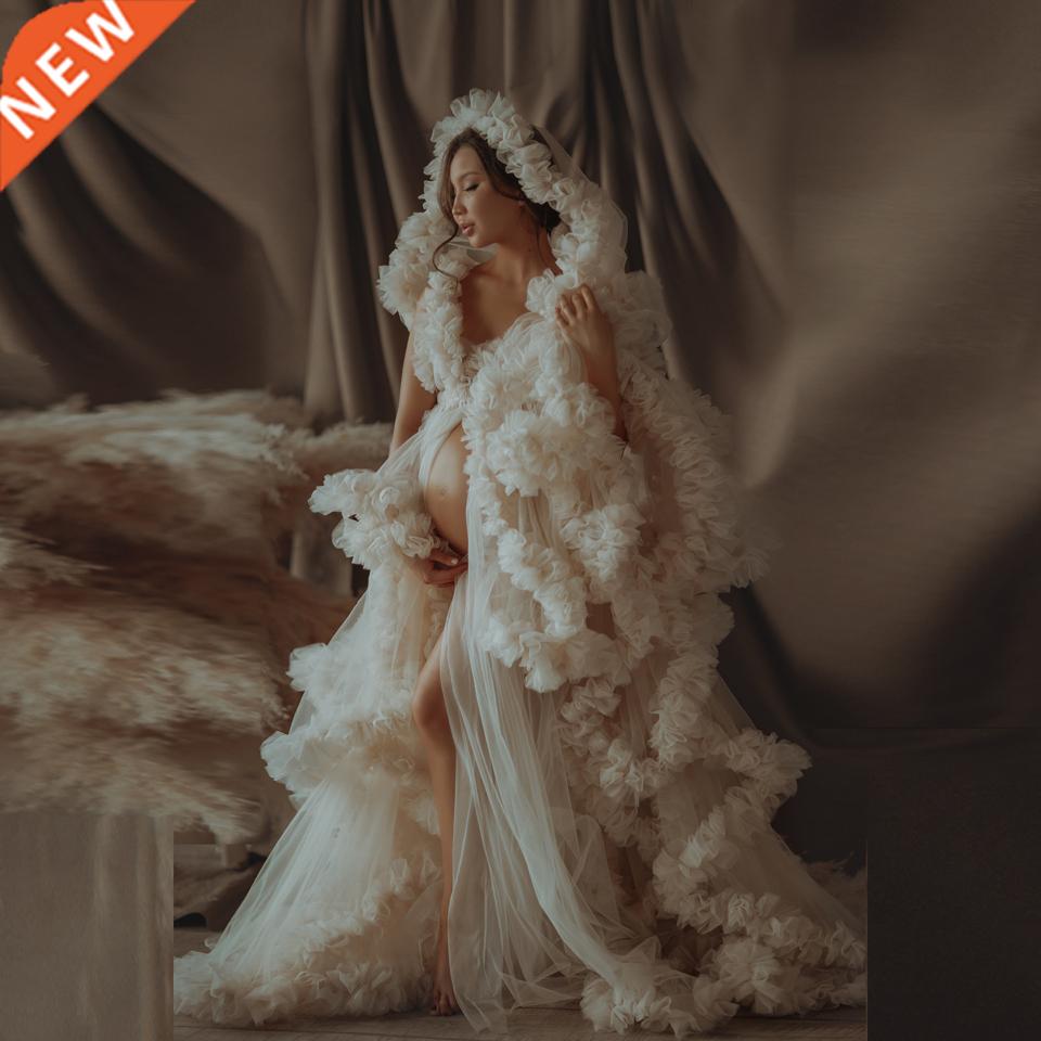 Luxury Evening Dresses Tulle Robes Custom Made Long Sheer Wo图片