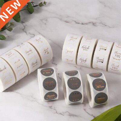 350Pcs/ roll Gold Foil Thank You Stickers Round Thank You