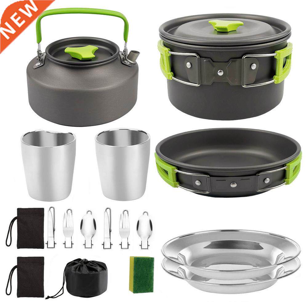 Camping Cookware Kit Outdoor Aluminum Cooking Set Portable